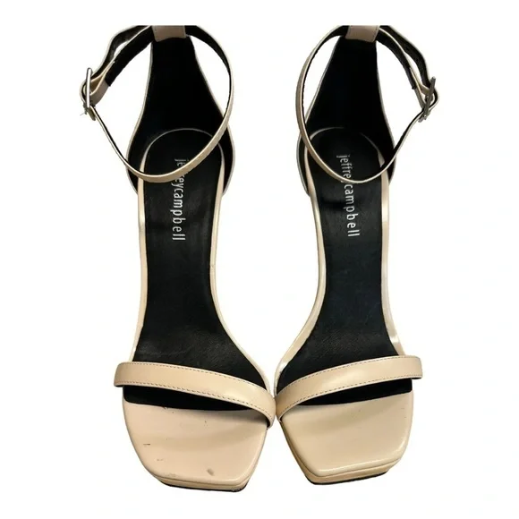 Jeffrey Campbell Nude Platform Heels Sandal Strap 7.5 - Picture 3 of 14